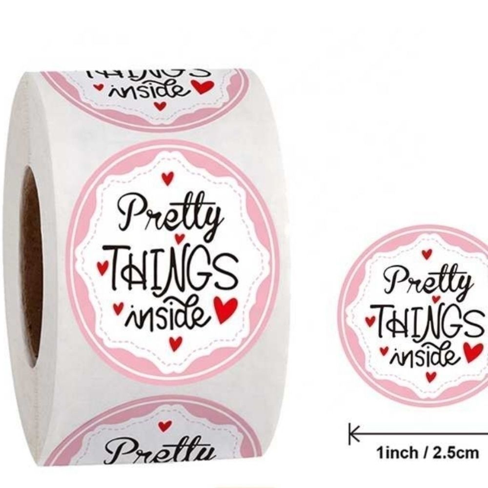 50 Pretty Things Inside Round Stickers New